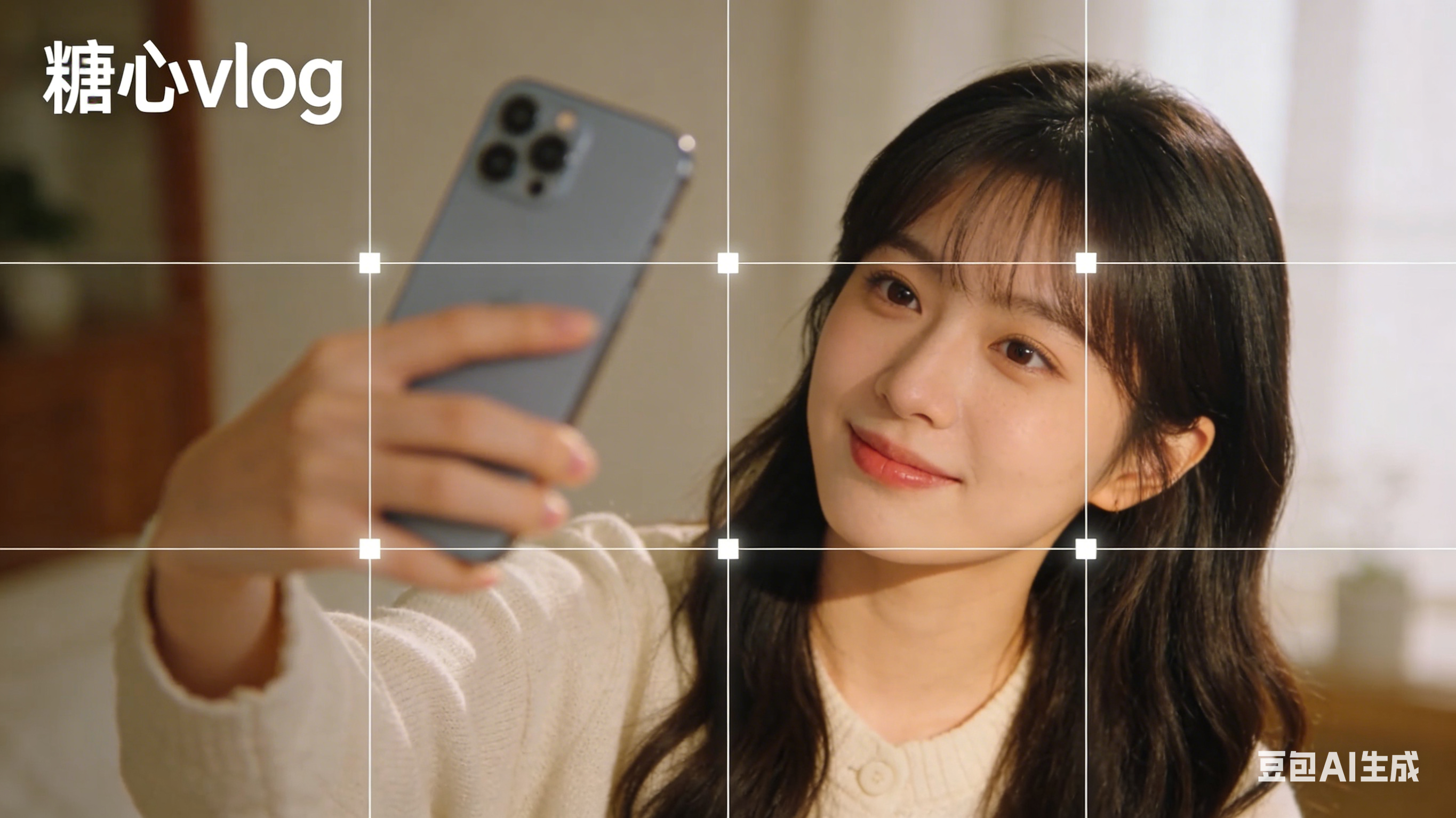 糖心vlog自拍 - 三维创作法核心，黄金九宫格构图+精准补光+轻量运镜